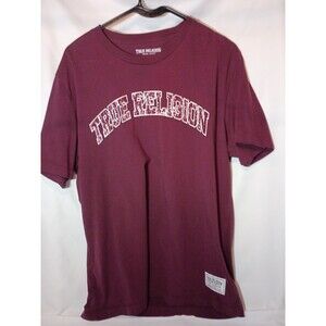 True Religion Brand T-Shirt Men's Size L Crew Neck NWOT Maroon Muscle Fit